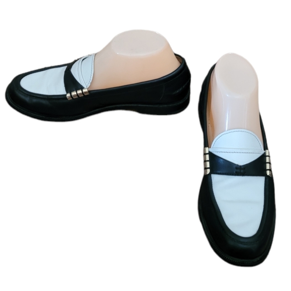 Cole Haan‎ Vintage Leather Black and White Spat Loafers